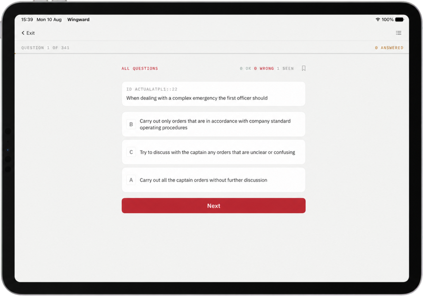 iPad ATPL knowledge question